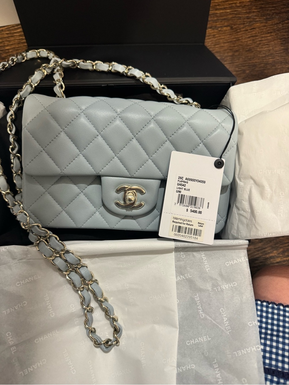 Chanel Light Blue Mini Flap NIB - Picture 2 of 6